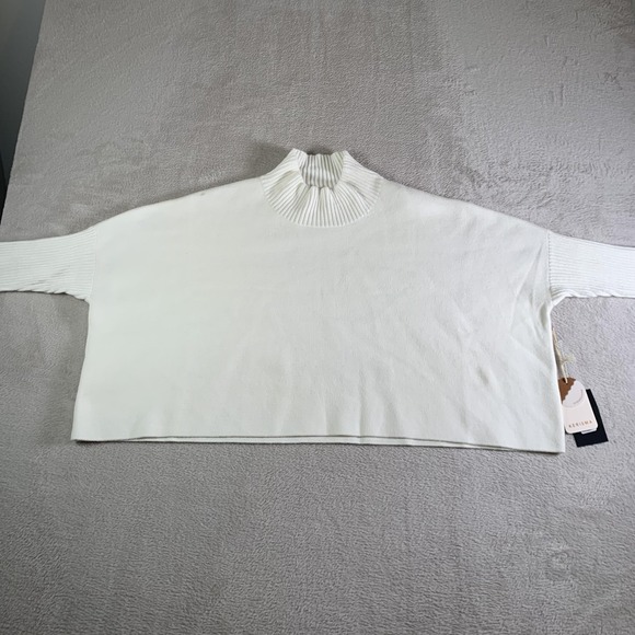 Kerisma Aja Sweater Womens One Size White Rib Turtleneck Dolman Knit Pullover - Picture 1 of 16